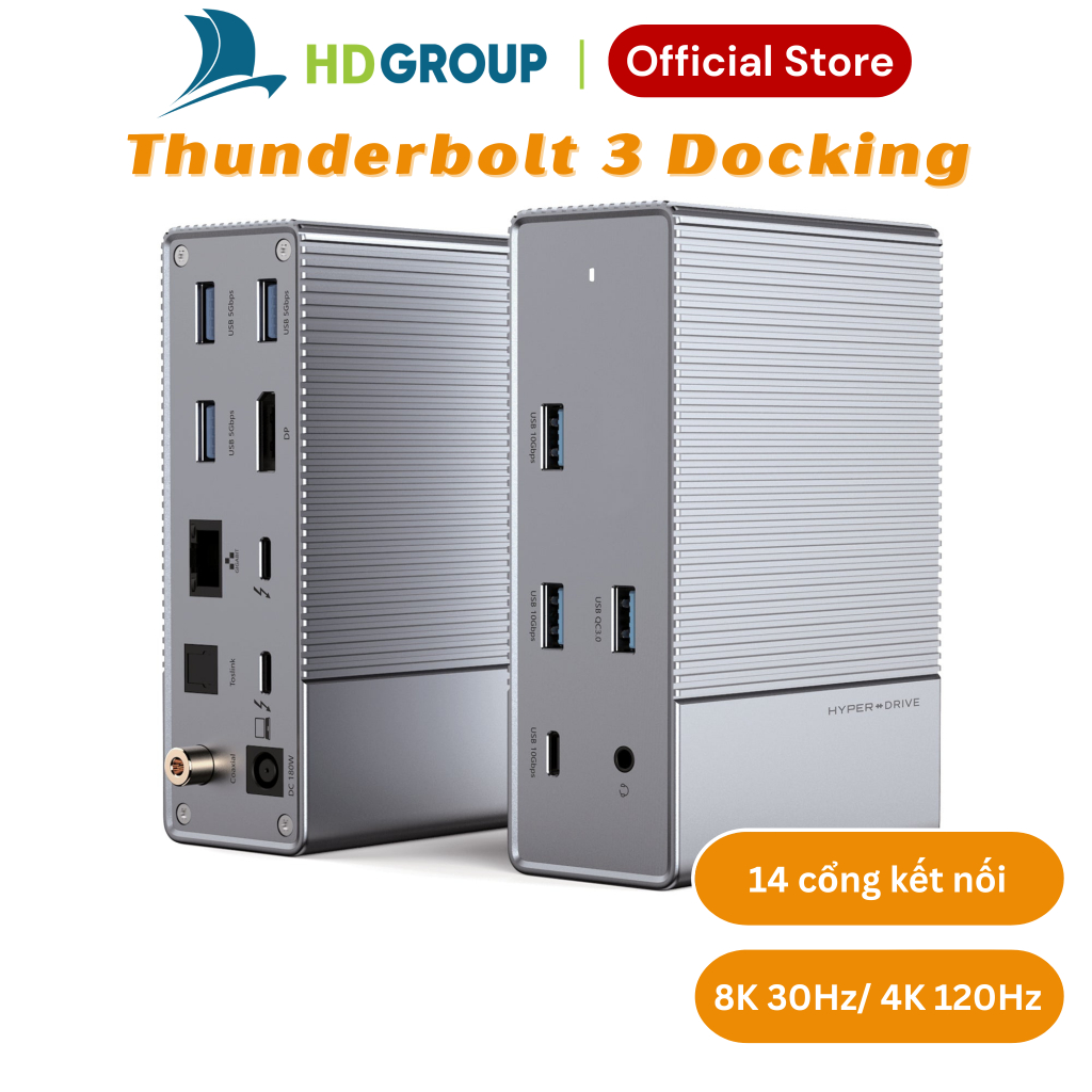 Cổng chuyển đổi HYPERDRIVE GEN 2 14 cổng THUNDERBOLT 3 STATION HUB (HD-G2TB314)