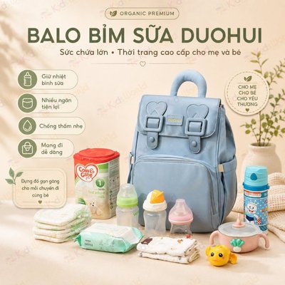 Balo bỉm sữa đa năng cho mẹ và bé ,túi xách ba lô đựng đồ bỉm sữa tã cho bé sơ sinh KidsWorld
