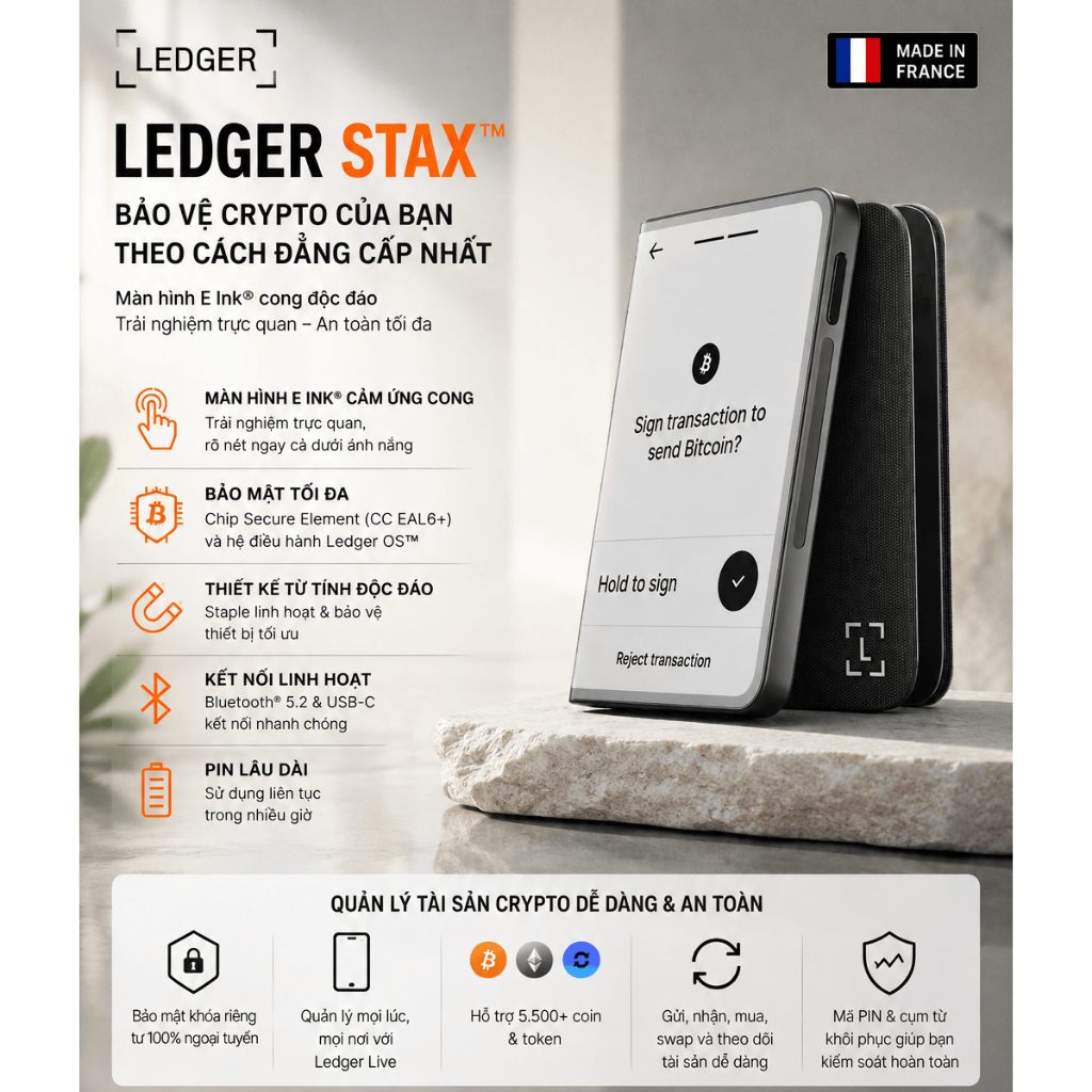 [Đại Lý Ủy Quyền] Ví lạnh Ledger Stax