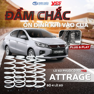Lò xo phuộc ô tô YSS xe Mitsubishi Attrage (2019-2022) Performance Spring 4pcs/set (SKA-MI-02S)