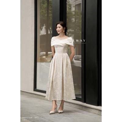 Đầm Dự Tiệc Nữ Dáng Xòe MY WAY Trễ Vai Sang Chảnh 9MD21596