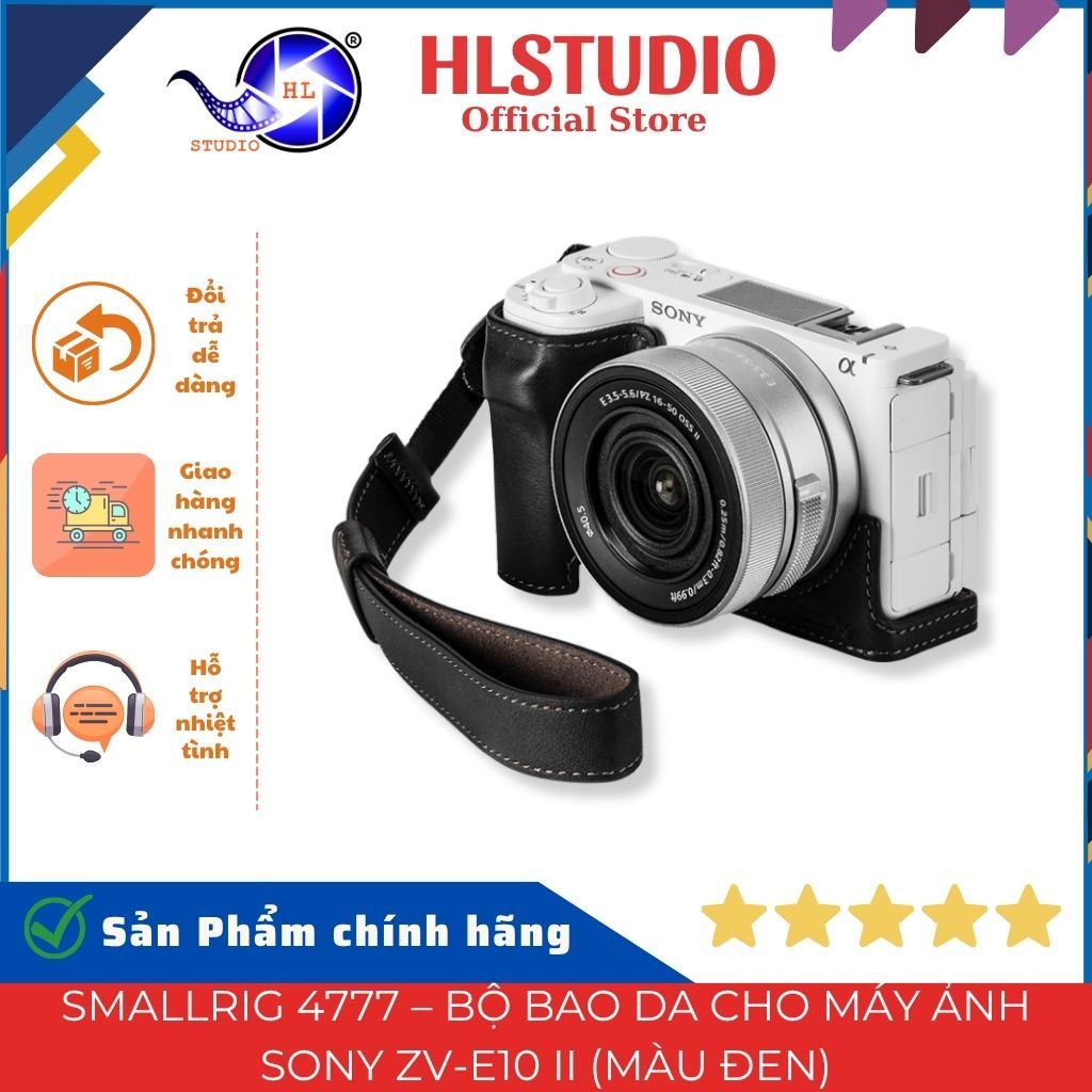 Bộ Bao Da Máy Ảnh SmallRig 4777 Cho Sony ZV-E10 II Da Bò Cao Cấp HL Studio