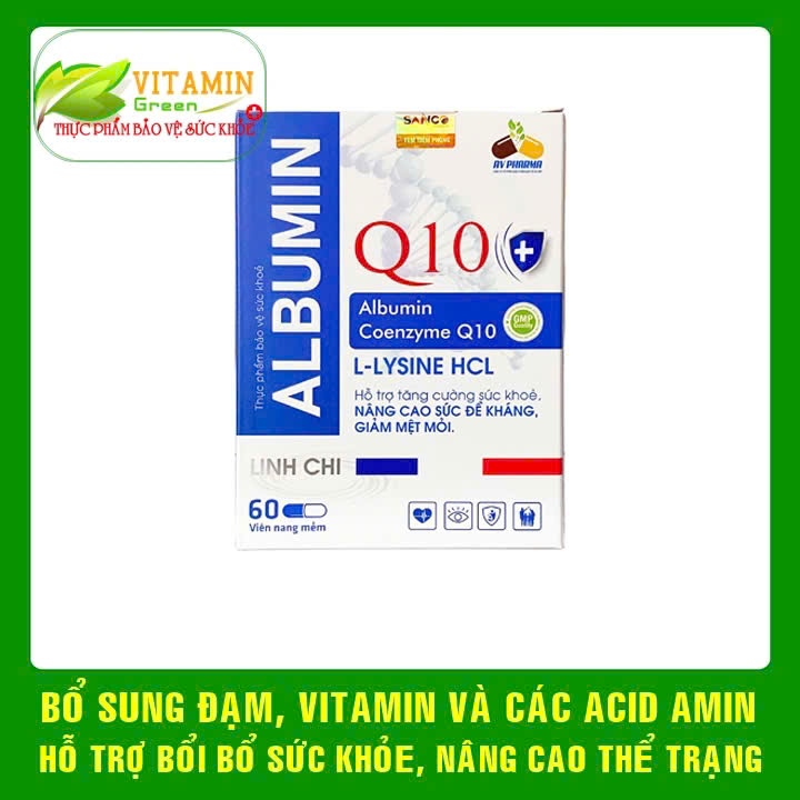 ALBUMIN Q10 HỖ TRỢ TĂNG CƯỜNG SỨC KHỎE ,NÂNG CAO SỨC ĐÈ KHÁNG ,GIẢM MỆT MỎI