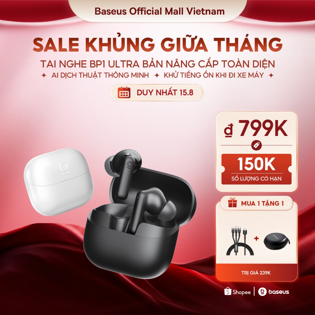 [SIÊU PHẨM NEW] Tai Nghe BP1 Ultra Bản Nâng Cấp Toàn Diện,Tích Hợp AI Dịch Thuật Thông Minh,Khử Tiếng Ồn Khi Đi Xe Máy