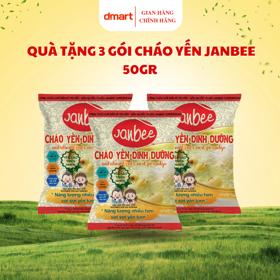 [Quà tặng không bán] - 3 gói cháo yến Janbee 50g
