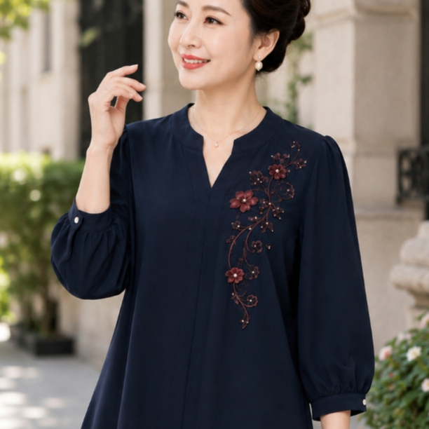 N78- Áo thêu hoa cao cấp