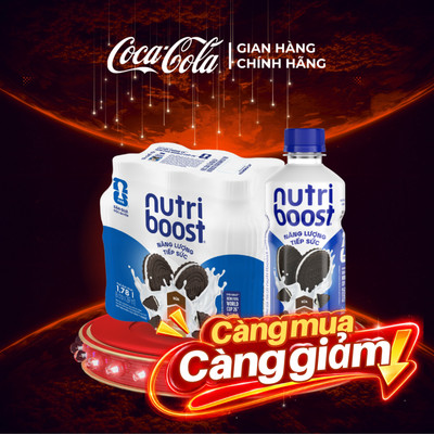 Lốc 6 Chai Sữa Chua Uống Nutriboost Thế Hệ Mới Hương Bánh Quy Kem 297ml/Chai Sale 8.8_SP