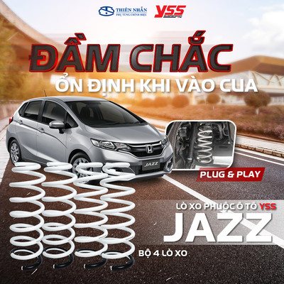 Lò xo phuộc ô tô YSS xe Honda Jazz GE (2008-2013), Jazz GK (2013-nay) Performance Spring 4pcs/set (SKA-HO-01S)