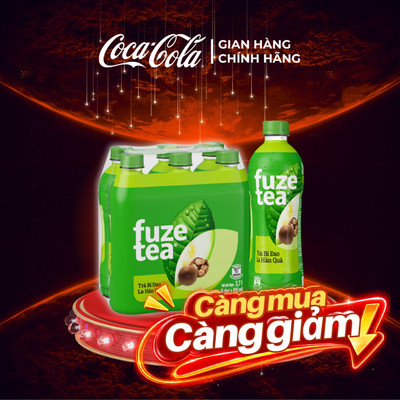 Lốc 6 Chai Trà Bí Đao La Hán Quả Fuze Tea 450ml Coca-Cola Official Store Sale 8.8_SP