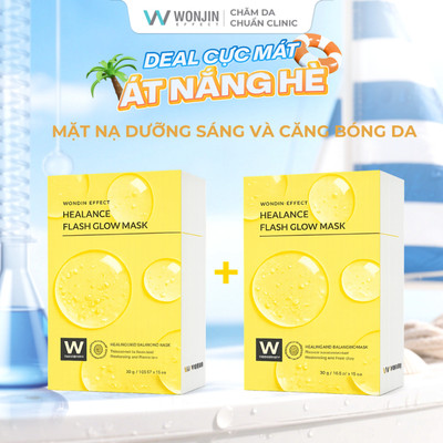 COMBO 2 HỘP Mặt Nạ Dưỡng Sáng Và Căng Bóng Da WonJin Effect Healance Flash Glow Mask 30g (30gx5)