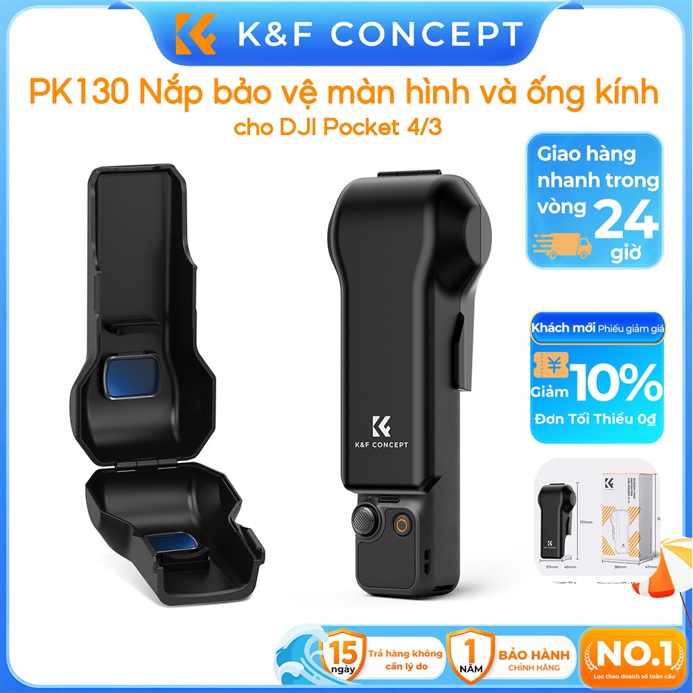 K&F CONCEPT PK130 Vỏ bảo vệ cho DJI Pocket 3/4 Ốp lật bảo vệ màn hình và ống kính chống trầy xước