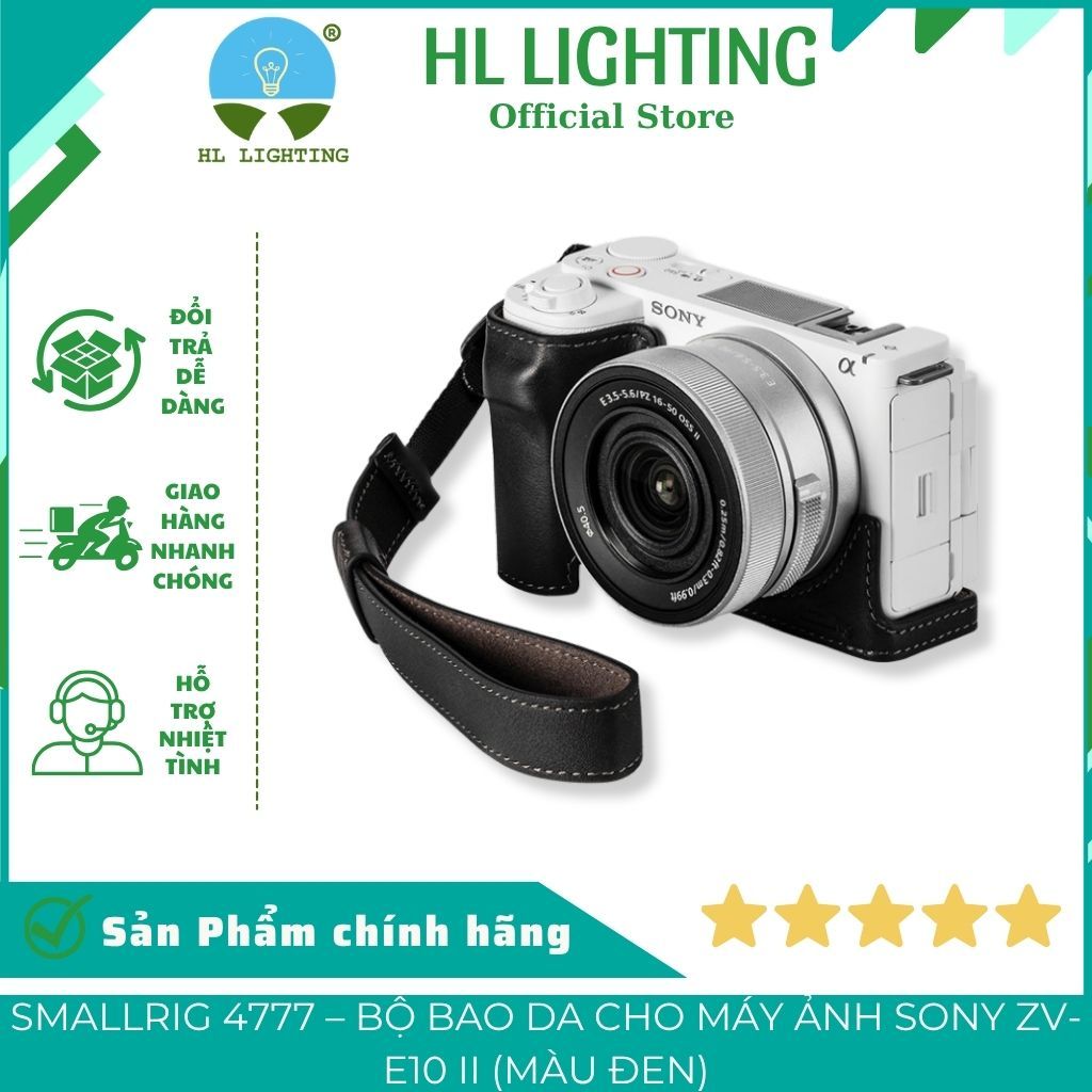 Bộ Bao Da Máy Ảnh SmallRig 4777 Cho Sony ZV-E10 II Da Bò Cao Cấp HL Lighting