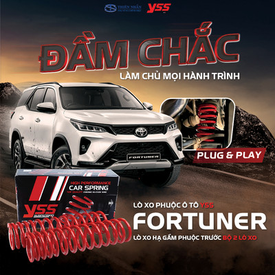 Lò xo hạ gầm phuộc trước ô tô YSS xe Toyota Fortuner (2015-nay) Liner Spring 2pcs/set (7965D85S350A5X)