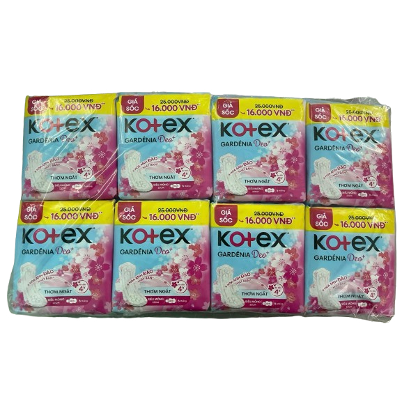 Băng Vệ Sinh Kotex Gardenia Mỏng Cánh 23cm (Lốc/8bịch/6miếng)