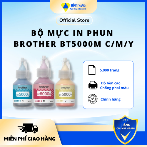 Bộ mực in phun Brother BT5000 C/ M/ Y Chính Hãng - Mực máy in DCP T310, DCP T710W, DCP T510W, MFC T8