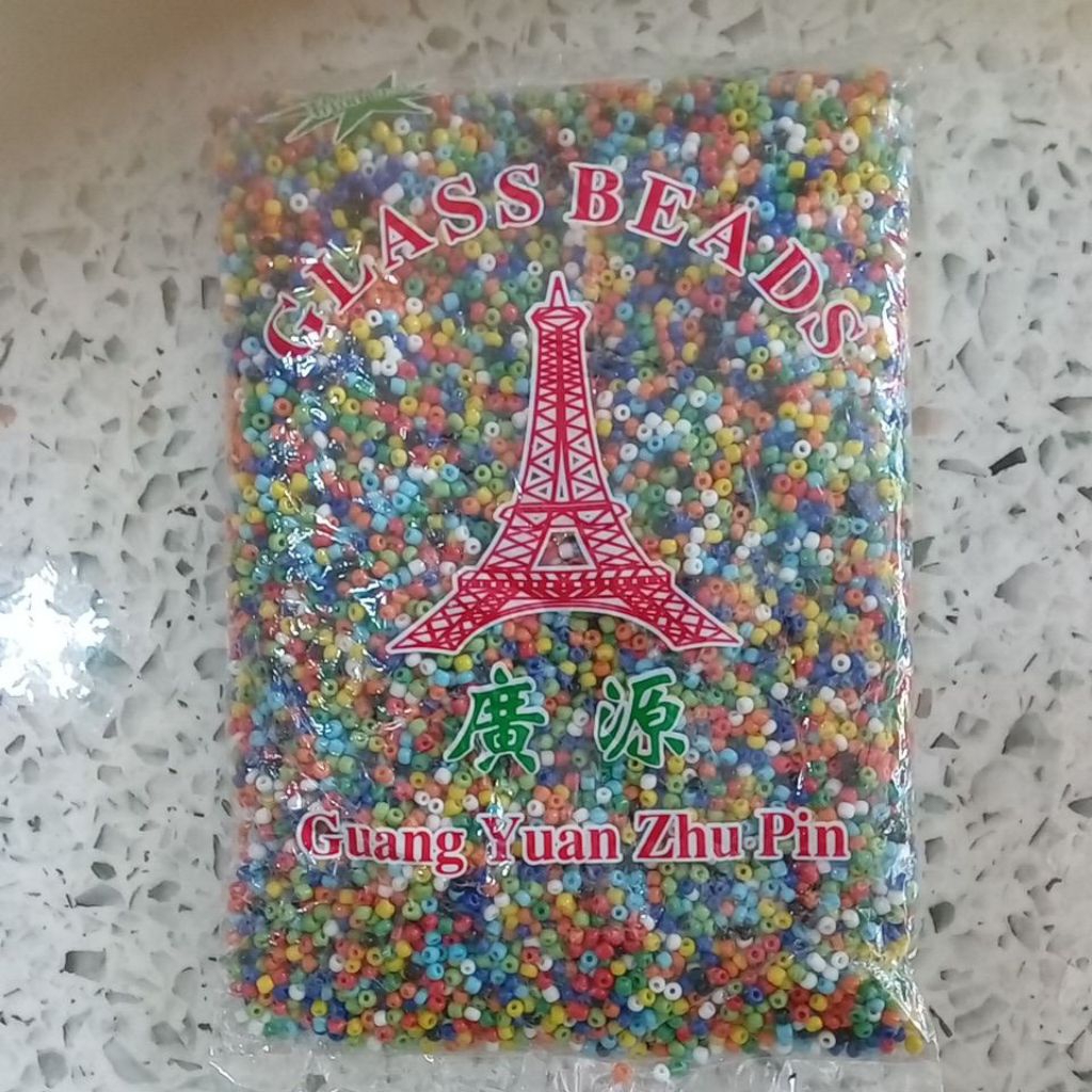 1 gói cườm sứ nhiều màu bản 3li ( 1 gói 450g )