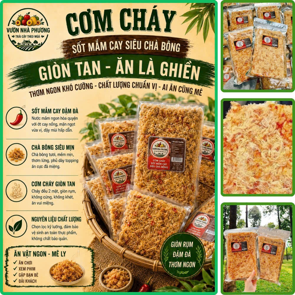 Cơm Cháy Sốt Mắm Cay Siêu Chà Bông Giòn Rụm Đậm Đà | Cơm Cháy Ăn Vặt, Cơm Cháy Mắm Ớt, Đồ Ăn Vặt