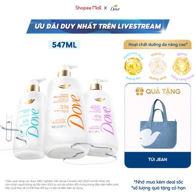 [LIVE] Dove Sữa tắm serum dưỡng da chuyên sâu 547ml