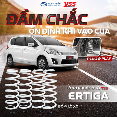 Lò xo phuộc ô tô YSS xe Suzuki Ertiga (2013-2018) Performance Spring 4pcs/set (SKA-SU-05S)