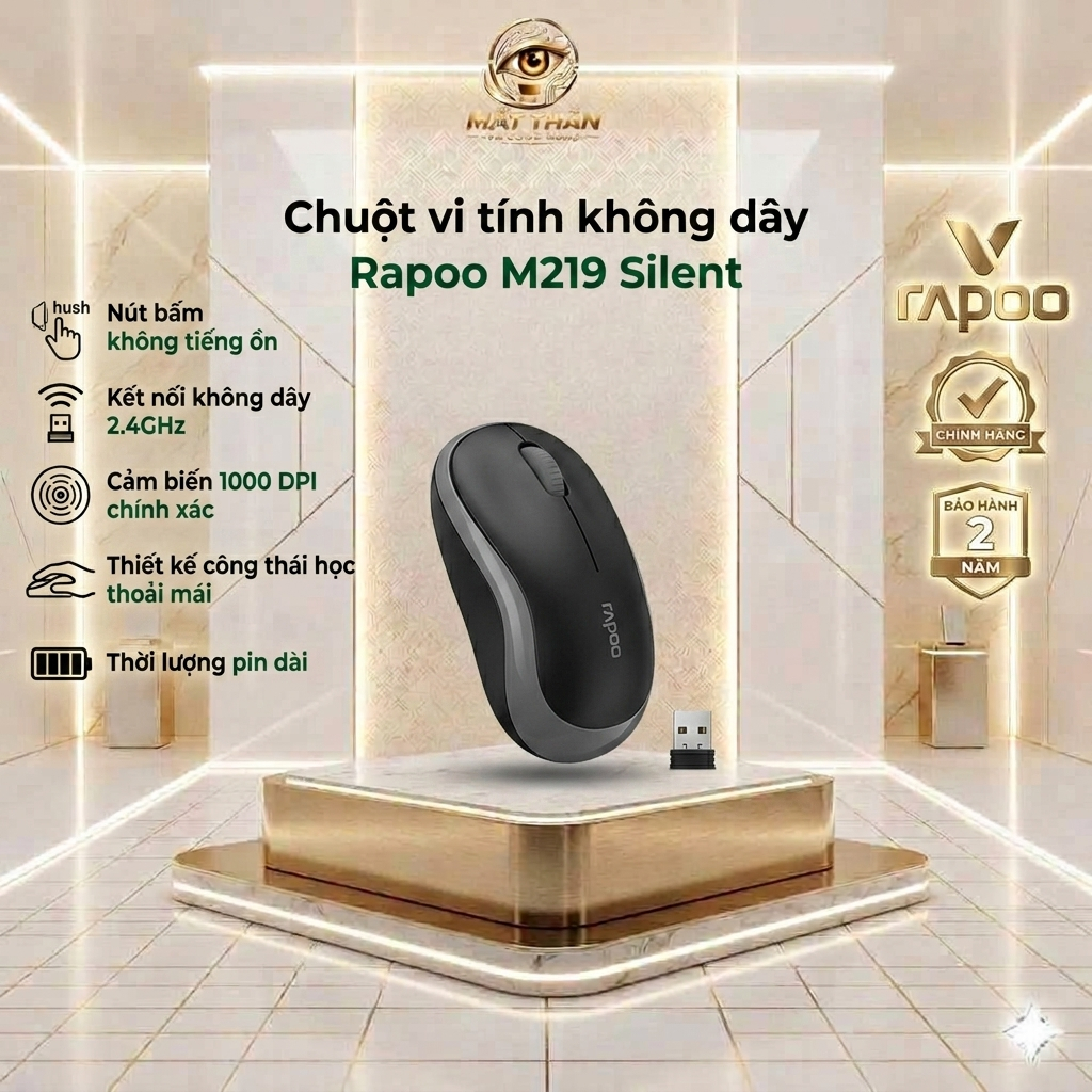 Chuột vi tính không dây Rapoo M219 Silent - Chính hãng Rapoo