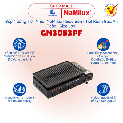 [HỎA TỐC] Bếp nướng tích nhiệt Namilux GM-3053PF - Công suất 2.3kW - Hàng chính hãng