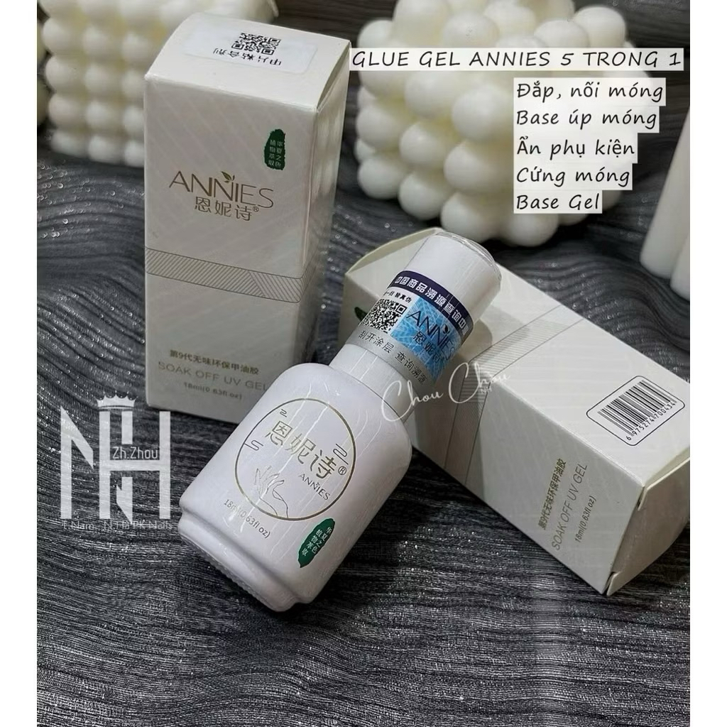 Glue gel ANNIES 18 ml úp móng xgel, cứng móng, ẩn nhũ liên kết cao dành cho thợ nail chuyên nghiệp