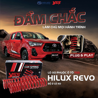 Lò xo phuộc trước ô tô YSS xe Toyota Hilux Vigo, Revo, Fortuner 4x4 (2006-nay) Liner Spring 2pcs/set (7965D90S370A5X)