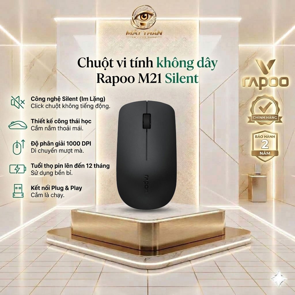 Chuột vi tính không dây Rapoo M21 Silent - Chính hãng Rapoo