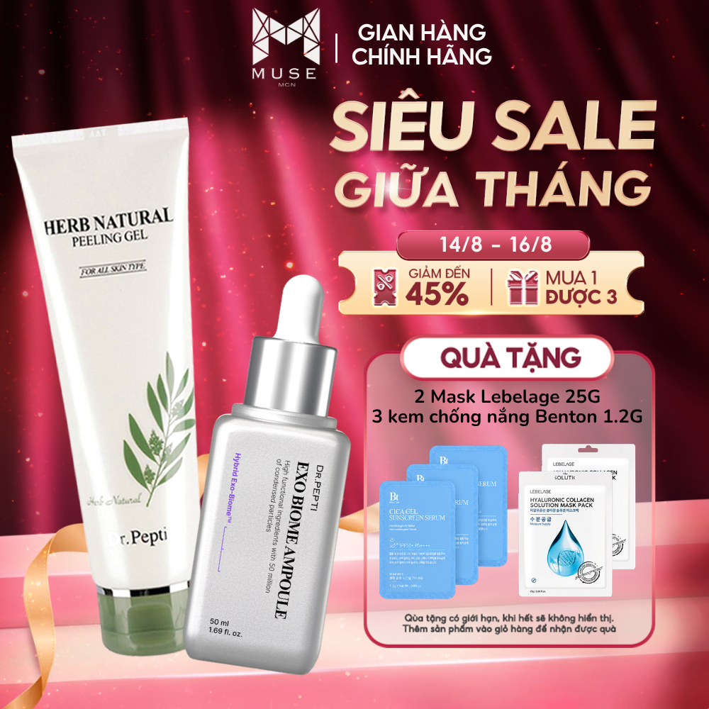 COMBO Tinh Chất Chống Lão Hóa Dr. Pepti 50ml + Tẩy Da Chết Dr.Pepti 130ml