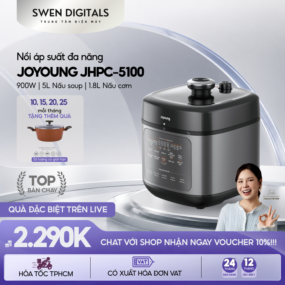 Nồi áp suất Joyoung JHPC-5100 900W 5L - BH chính hãng 2 năm