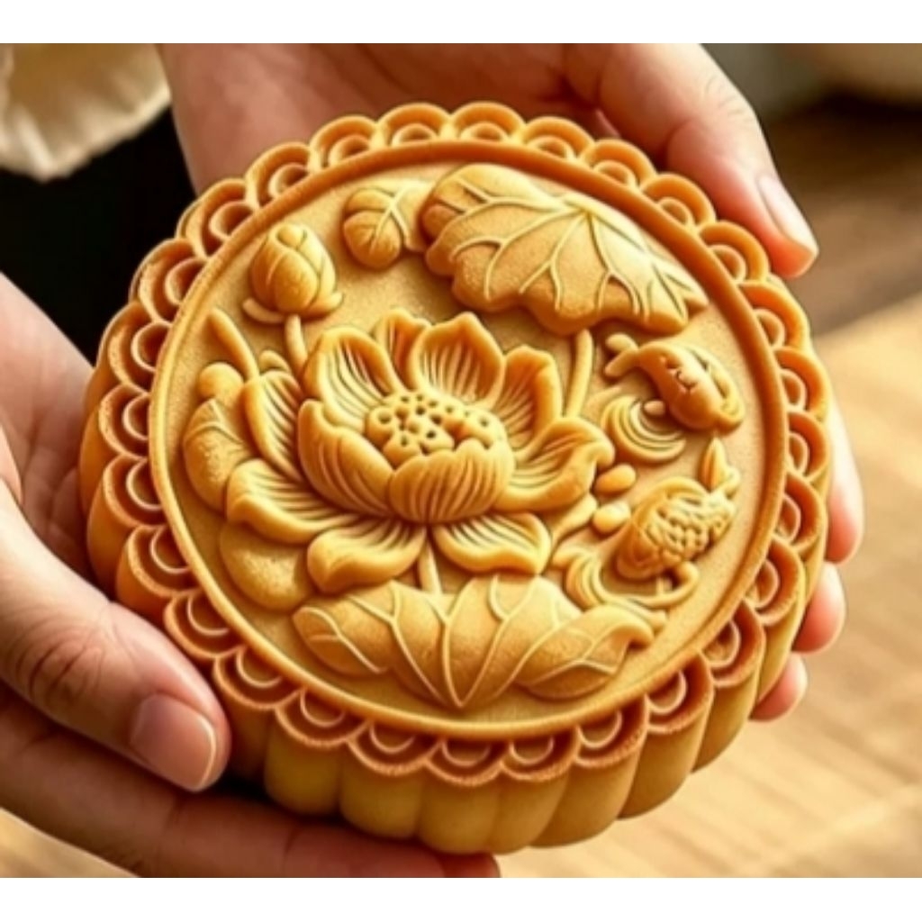( Mẫu mới 2026) Khuôn trung thu lò xo 300g Sen Cá, Cá chữ Phúc 300g