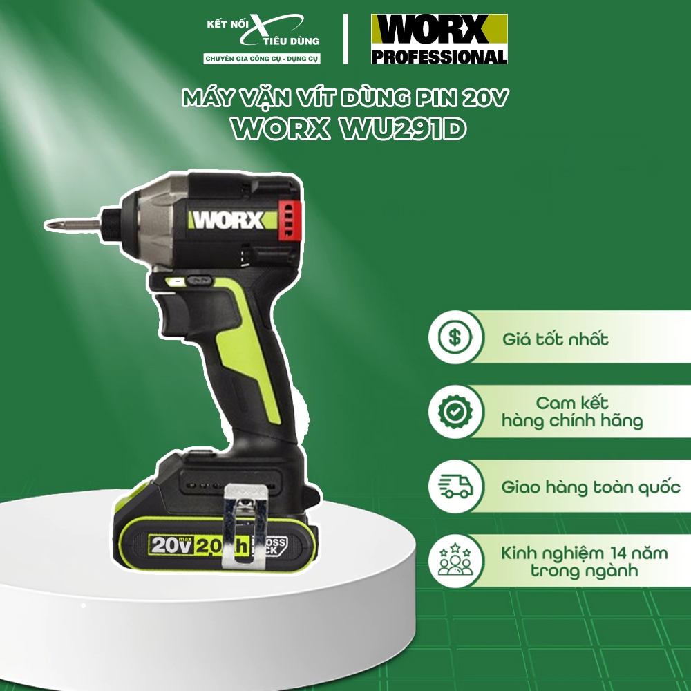 Máy Vặn Vít Dùng Pin 20V Worx WU291D