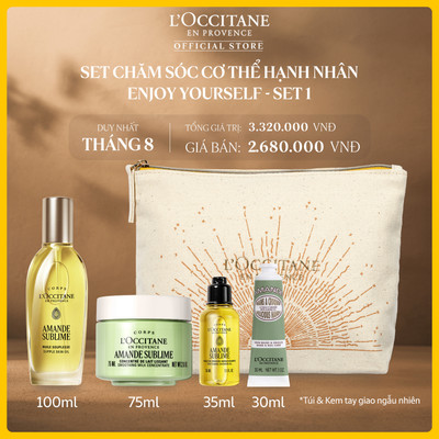 Set Chăm Sóc Cơ Thể Hạnh Nhân L'Occitane Enjoy Love Yourself (Kem tay 30ml giao mùi ngẫu nhiên)