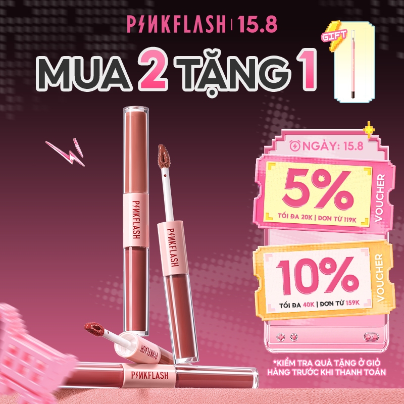 PINKFLASH  Son môi ombrelips tint nhung ombrelips lì hai đầu  2 Trong 1 nhẹ sắc tố cao lâu trôi 2.8g