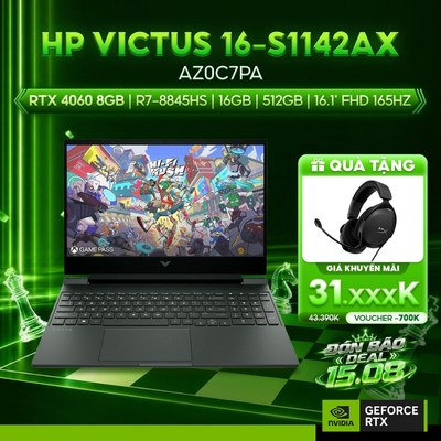 Laptop Gaming HP Victus 16-s1142AX AZ0C7PA GeForce RTX™ 4060 8GB / R7-8845HS / 16GB / 512GB