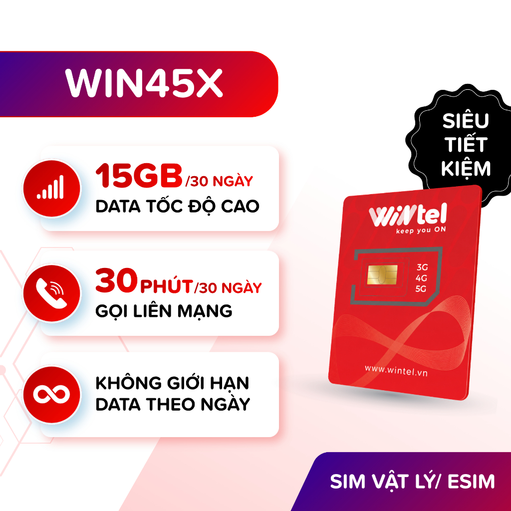 Sim Win45X - Sim data Wintel Tốc Độ Cao