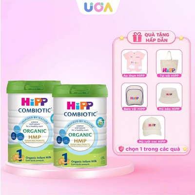 [QUÀ TỰ CHỌN] COMBO 2 Lon Sữa công thức Hipp Organic Combiotic số 1, 2, 3
