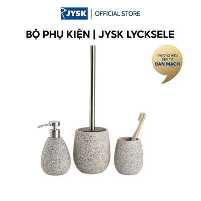 Bộ phụ kiện phòng tắm | JYSK LYCKSELE | gốm bán sứ/thép| họa tiết terrazzo | nhiều kích thước
