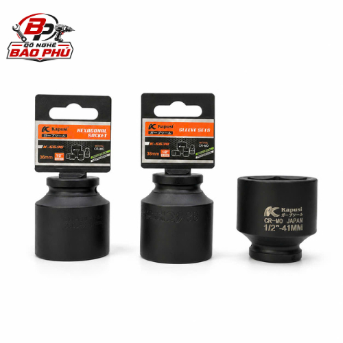 Đầu khẩu 1/2 ngắn size 36mm , 38mm , 41mm Kapusi , Thép CRMO