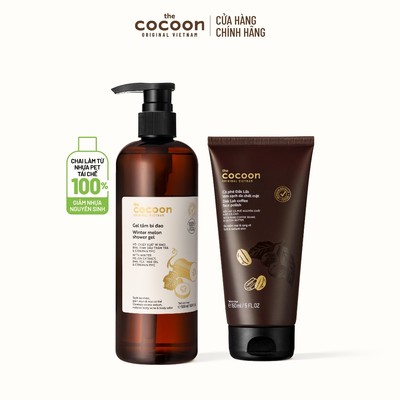[MUA 2 GIẢM 43%] COMBO Gel tắm bí đao 500ml & Tẩy da chết mặt cà phê Đắk Lắk Cocoon 150ml