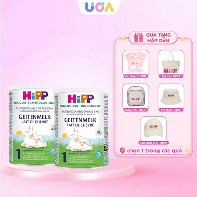 [QUÀ TỰ CHỌN] COMBO 2 Lon Sữa công thức dê Hipp Organic đạm A2 số 1,2