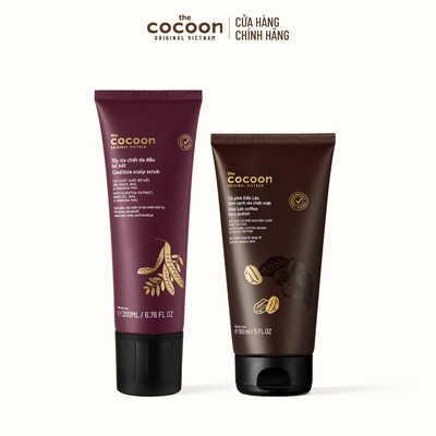 [MUA 2 GIẢM 41%] Combo 1 Tẩy da chết da đầu bồ kết 200ml + 1 Cà phê Đắk Lắk làm sạch da chết mặt Cocoon 150ml