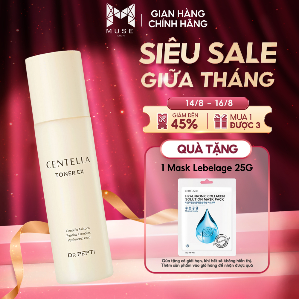 [MẪU MỚI] Nước Hoa Hồng Dưỡng Da Cấp Ẩm, Căng Bóng Dr.Pepti Centella Toner Ex 180ml
