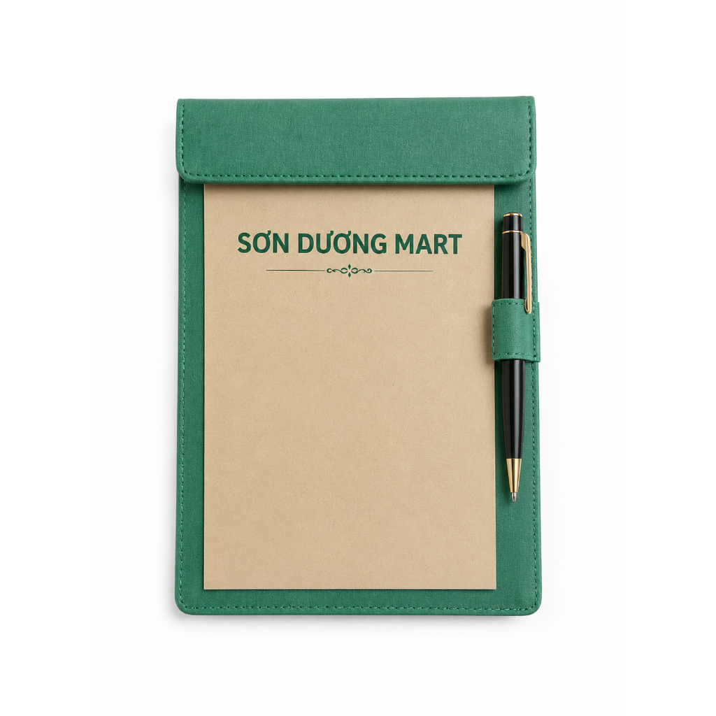 Kẹp bill hóa đơn thanh toán bằng da khổ A5 màu xanh có nam châm  cho nhà hàng và doanh nghiệp.