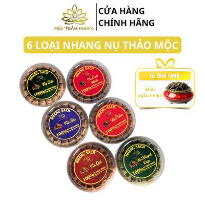 Combo 3 Hộp Nụ Thảo Mộc Tự Nhiên Trầm, Quế, Bắc, Bài, Khuynh Diệp (Tặng Lư Sứ) - Mộc Trầm Hương MTH