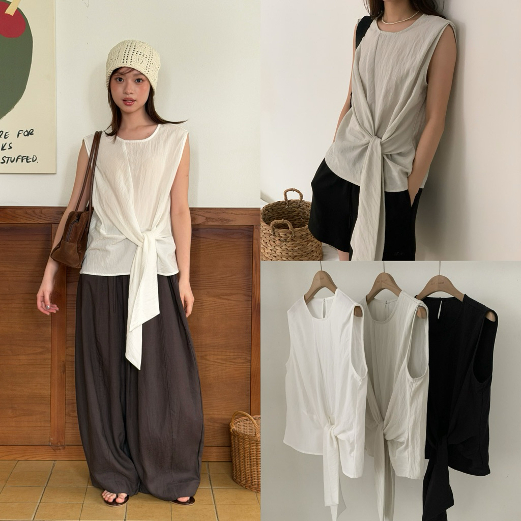 NUTCLOSET - Áo đũi 3 lỗ buộc lệch 12579_A2797