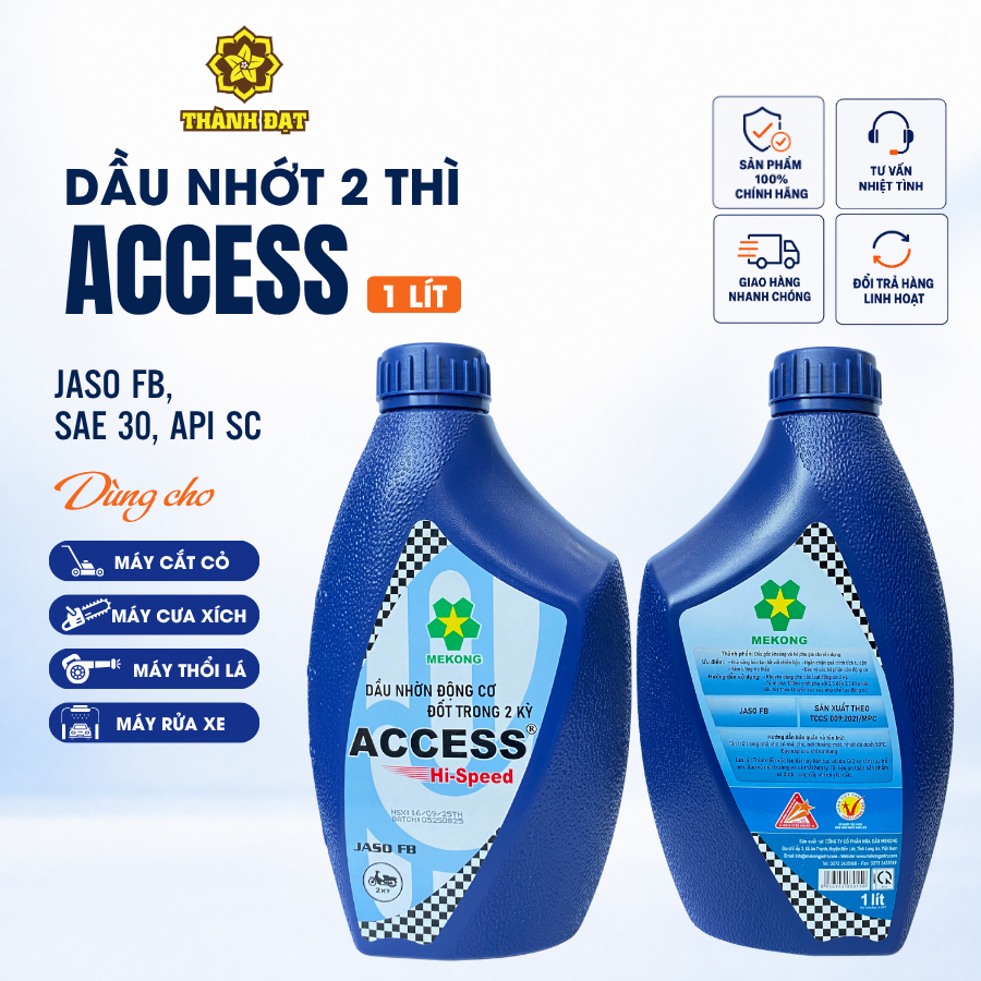 Dầu nhớt 2 thì Access  1L- Dầu nhớt chuyên dụng cho máy cưa, máy cắt cỏ, động cơ 2 thì