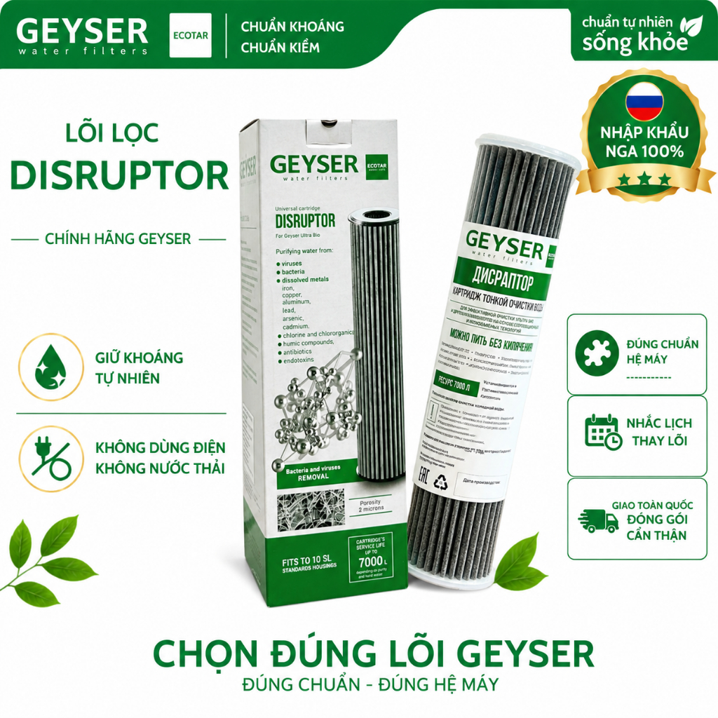 LÕI LỌC NƯỚC GEYSER ECOTAR 4 NANO DISRUPTOR ECOTAR NEW – LÕI CHÍNH HÃNG NHẬP KHẨU NGA