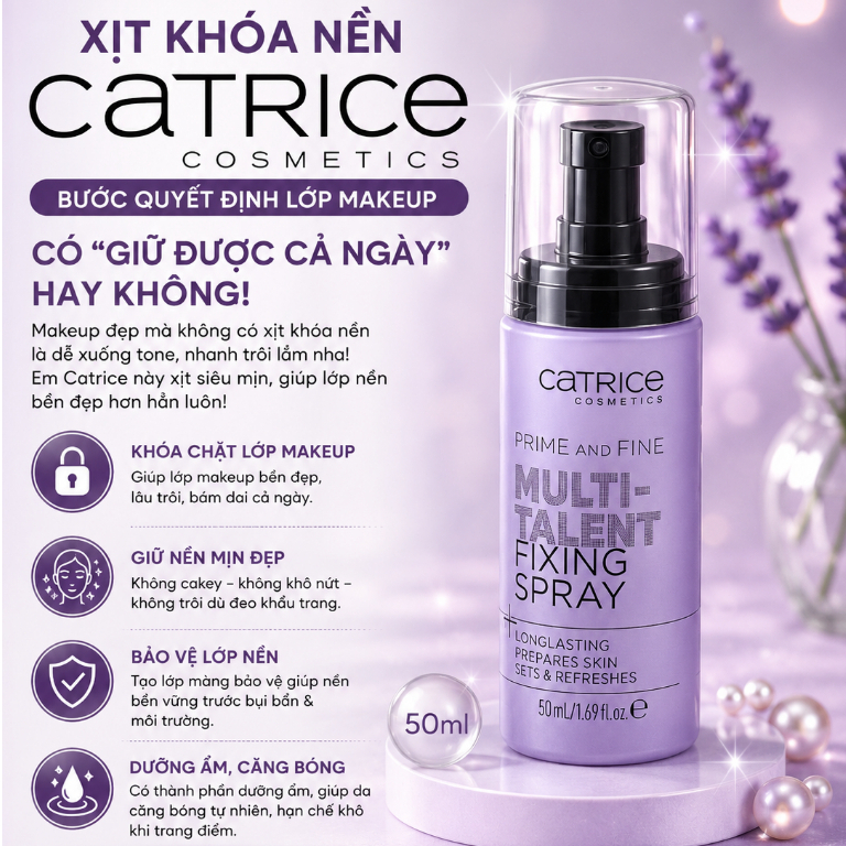 [Chính Hãng] XỊT KHÓA NỀN CATRICE 50ml - 1 Chai