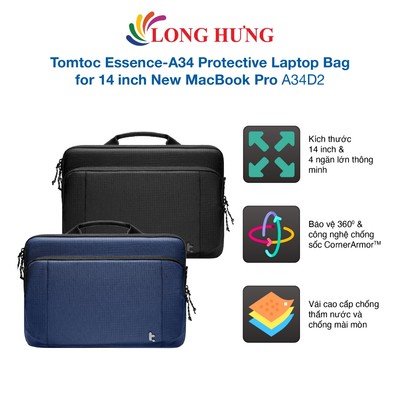 Túi chống sốc Tomtoc Essence-A34 Protective Laptop Bag for 14 inch New MacBook Pro A34D2 - Hàng chính hãng